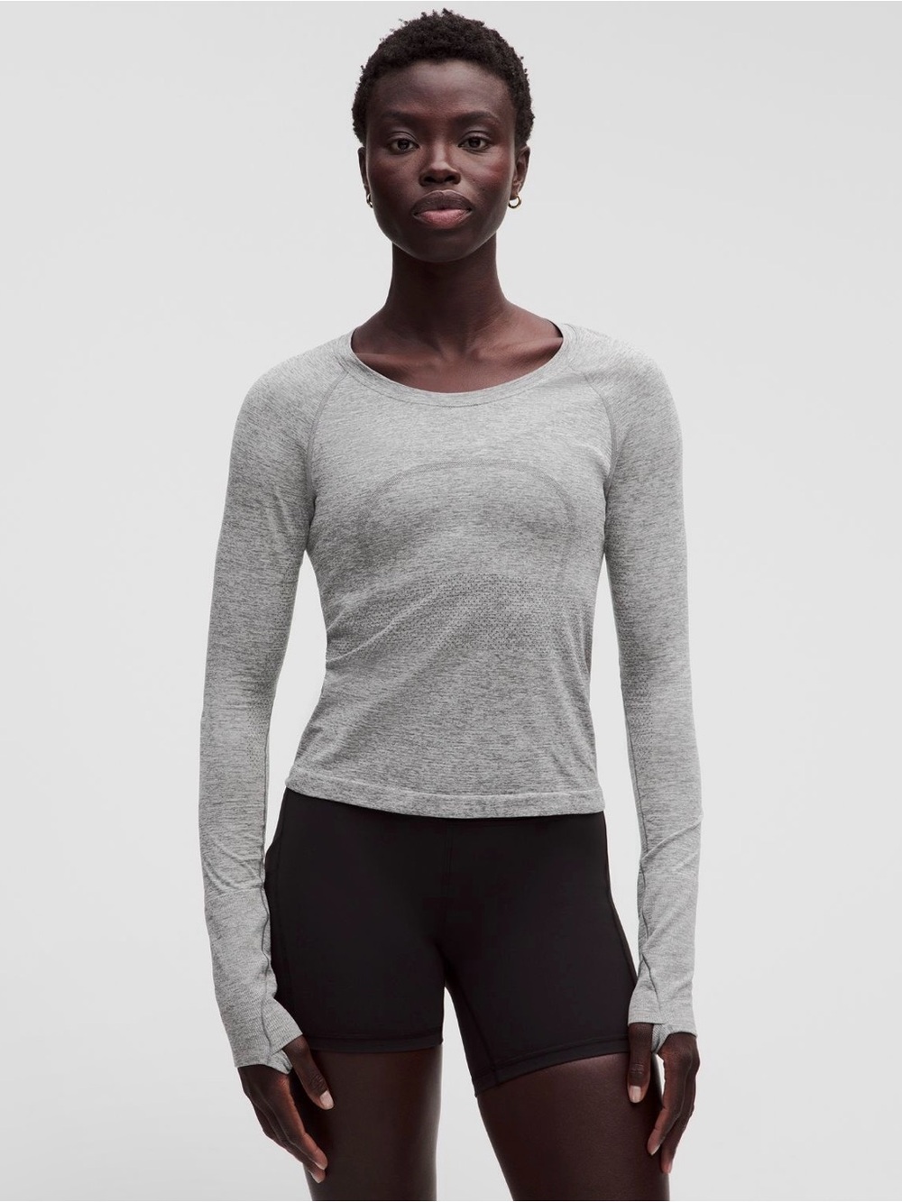 Lululemon Swiftly Tech LS 2.0 Waist Length Slate White Size 8